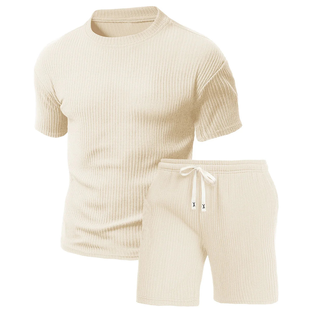Breathable Polyester Men Two Piece Casual Sports Shorts Set