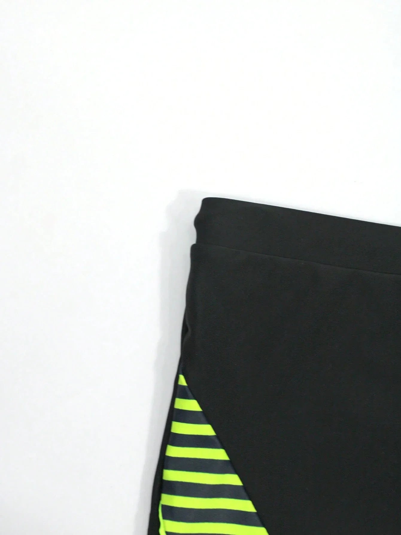 Mens Color Block Striped Board Shorts With Drawstring