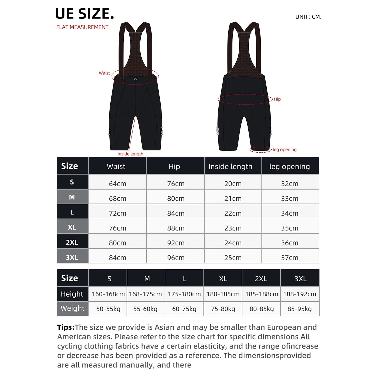 Cheji Men's Cycling Bib Shorts Seamless Quick Dry Breathable Comfort