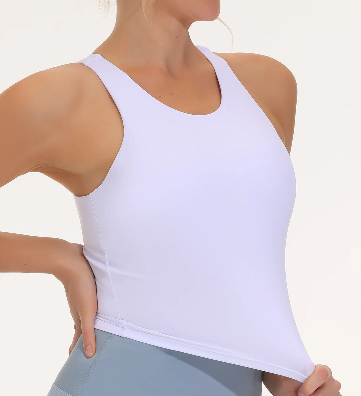 The Gym People Women Racerback Longline Padded Sports Bra