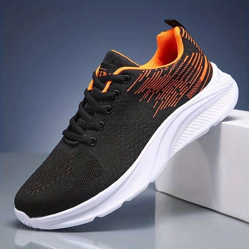 Unisex Lightweight Knit Mesh Athletic Sneakers With Shock Absorption