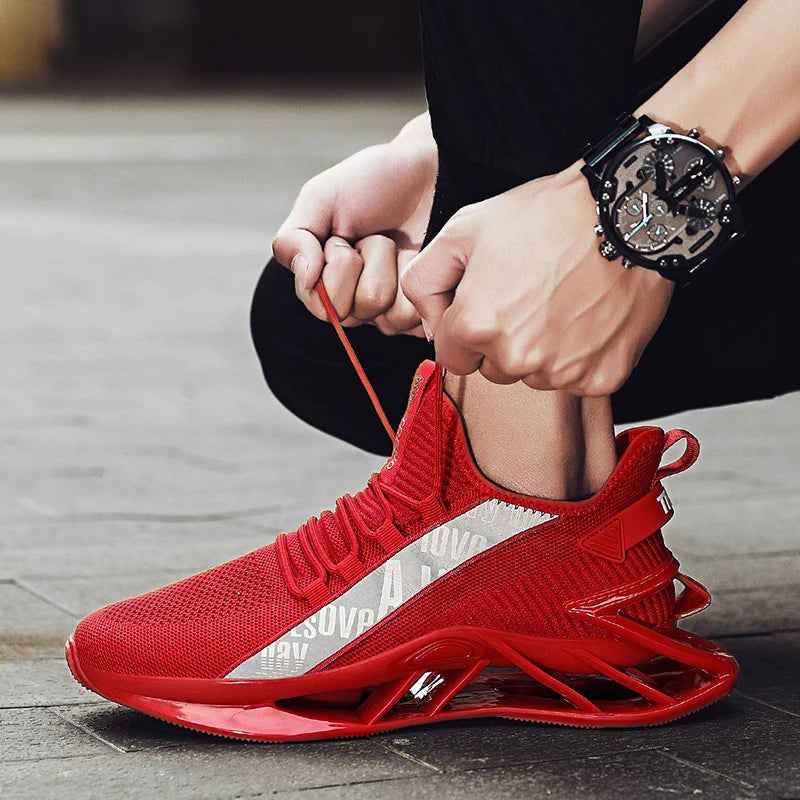 Lexsan Men's Casual Sneakers Breathable Lace-Up Trainer Shoes