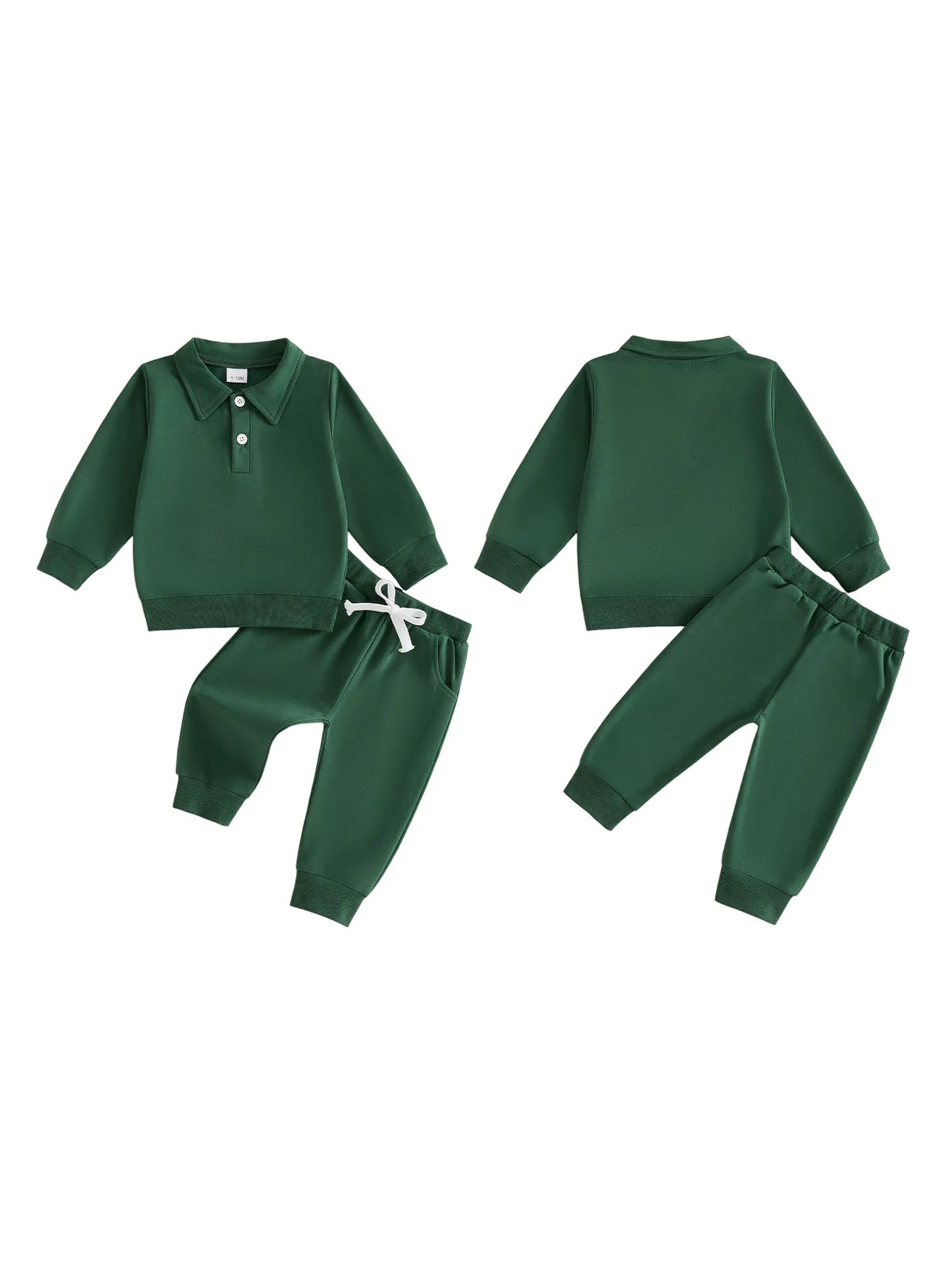 Toddler 2 Piece Solid Sweatshirt Set With Elastic Waist Pants