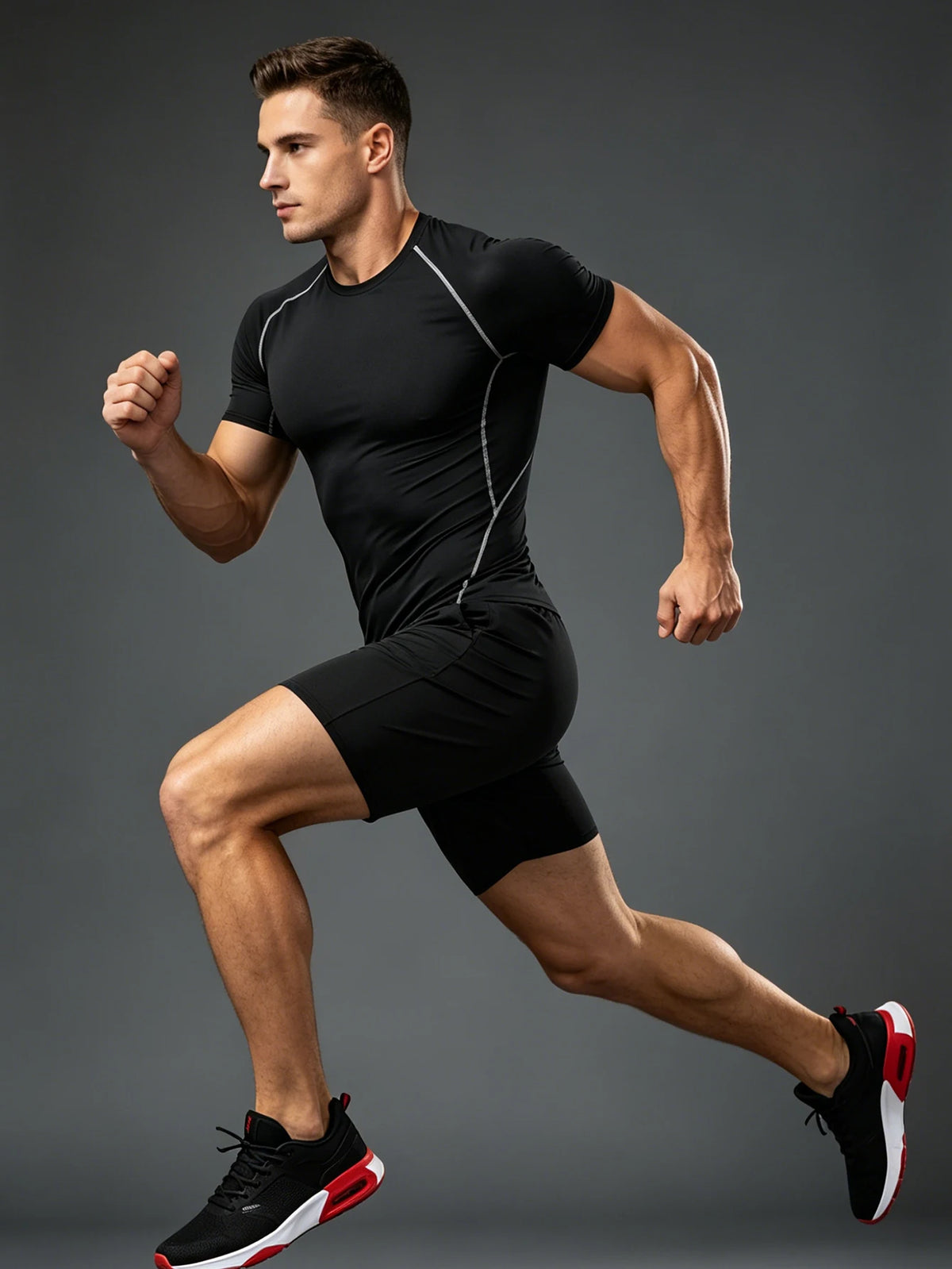 Men Quick Drying Gym Set Breathable Training Sportswear For Fitness