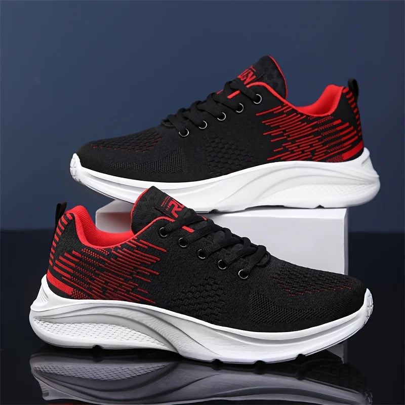 Unisex Lightweight Knit Mesh Athletic Sneakers With Shock Absorption