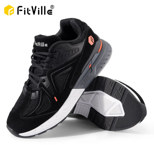 FitVille Men's Extra Wide Walking Shoes With Arch Support