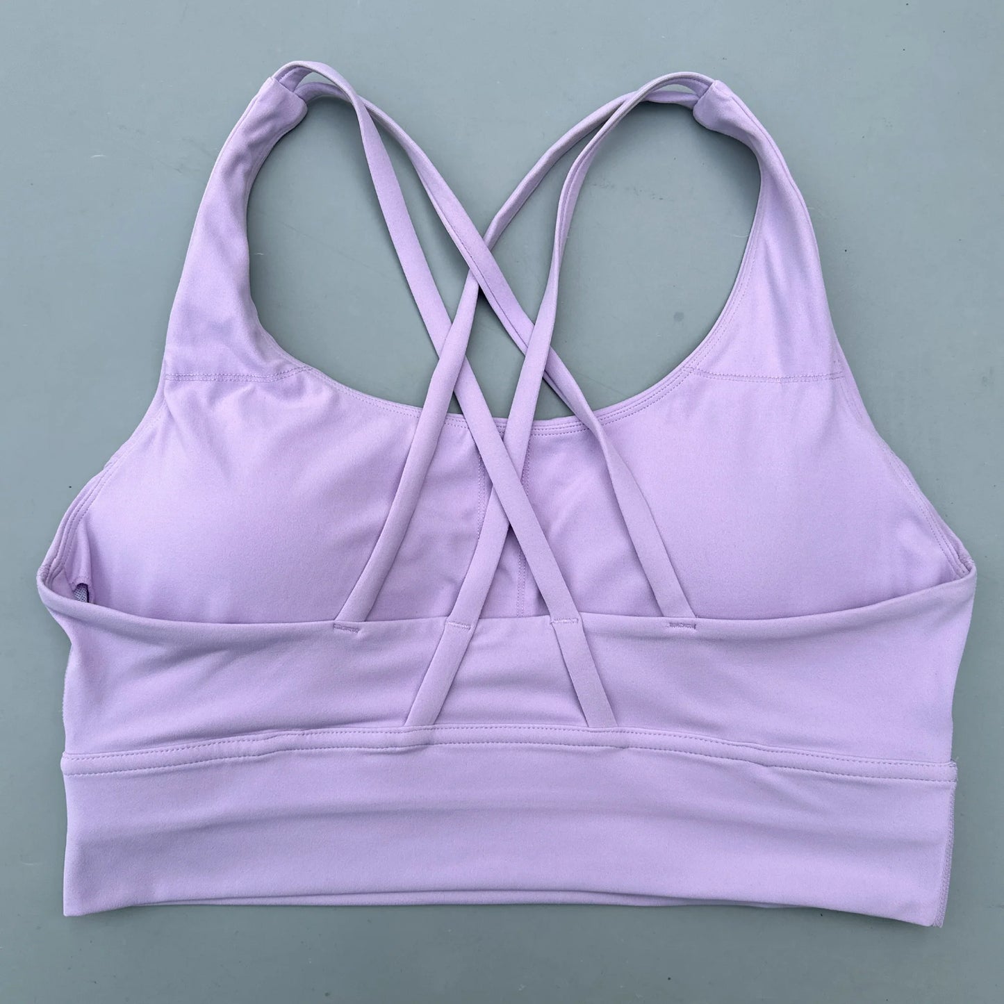 Cross Back Womens Breathable Fitness Bra Top With Chest Pad Nylon
