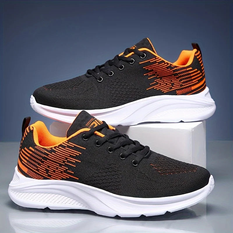 Unisex Lightweight Knit Mesh Athletic Sneakers With Shock Absorption