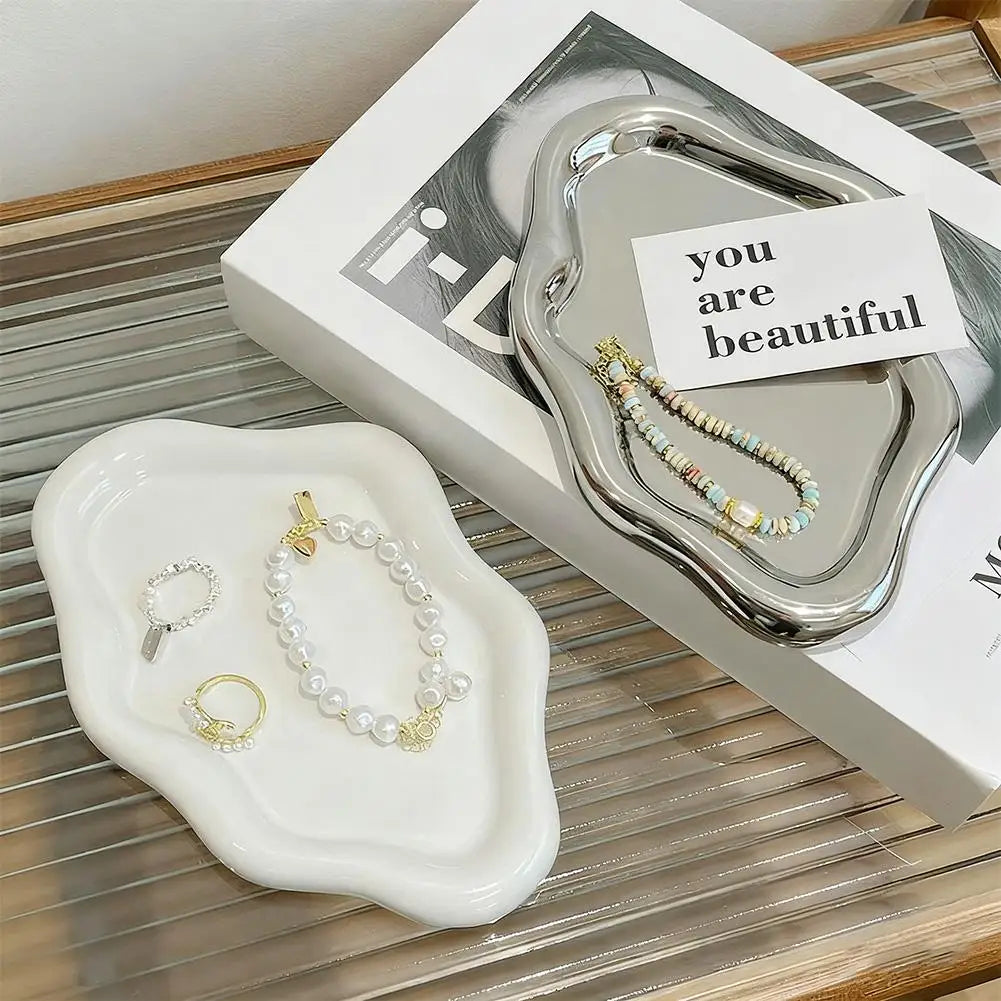 Cloud Shape Jewelry Storage Tray Plastic Display Plate