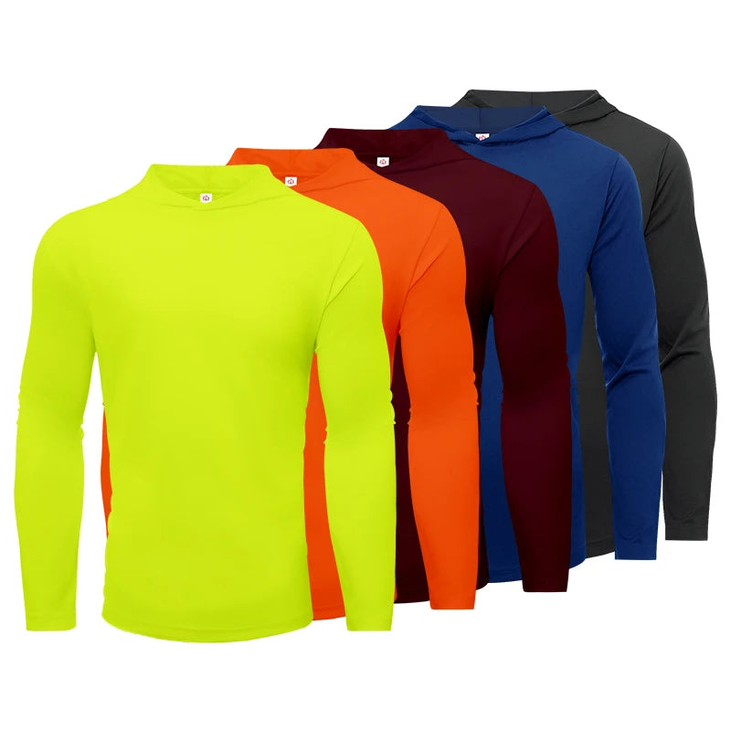 Men's Hooded Long Sleeve Sports Shirt For Running And Fitness