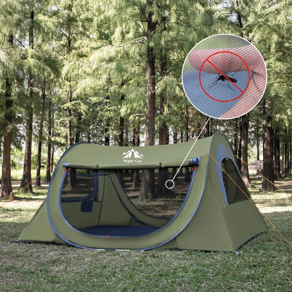 Night Cat Two Person Pop Up Tent With Mosquito Net Waterproof