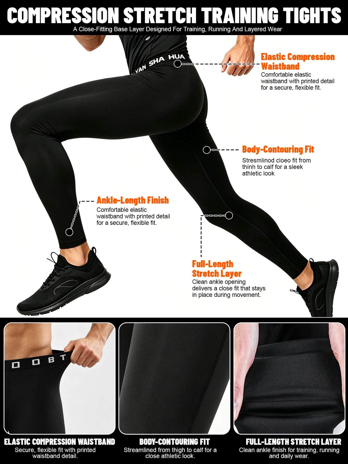 Active Men Four Piece Tracksuit With Hoodie Shirt Leggings
