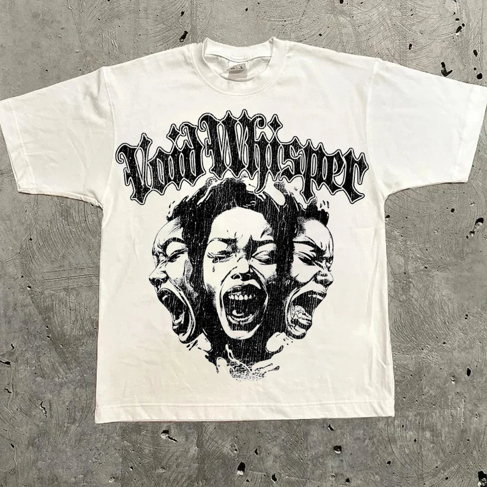 Vintage Harajuku Letter Graphic Tshirt Women Streetwear Top