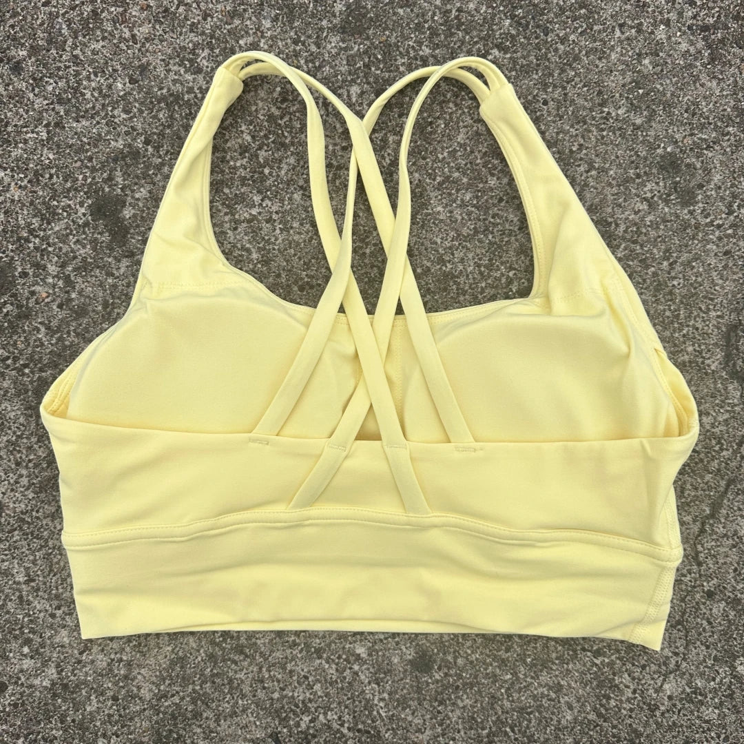 Cross Back Womens Breathable Fitness Bra Top With Chest Pad Nylon