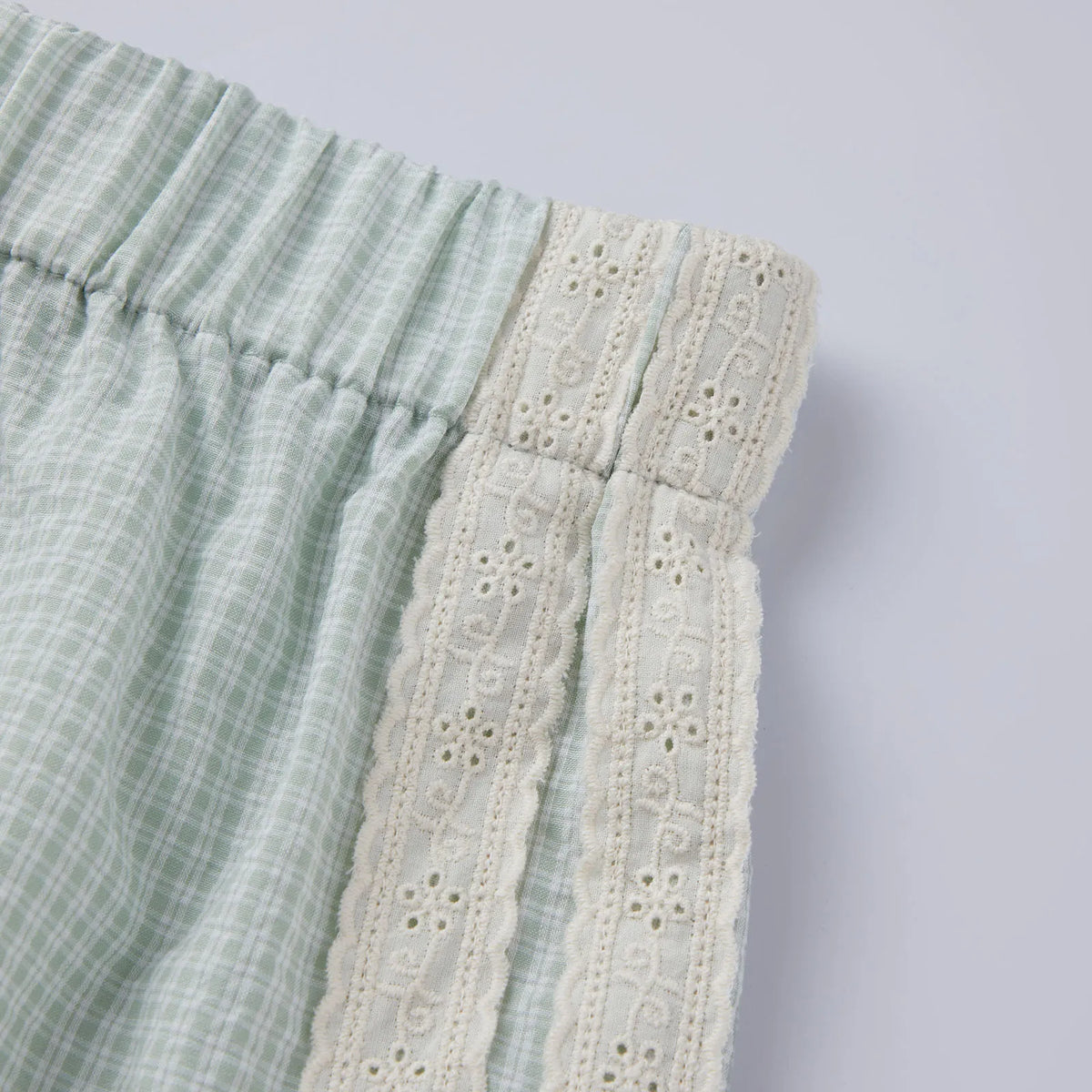 Women Slim Fit Gingham Casual Summer Lightweight Polyester Shorts