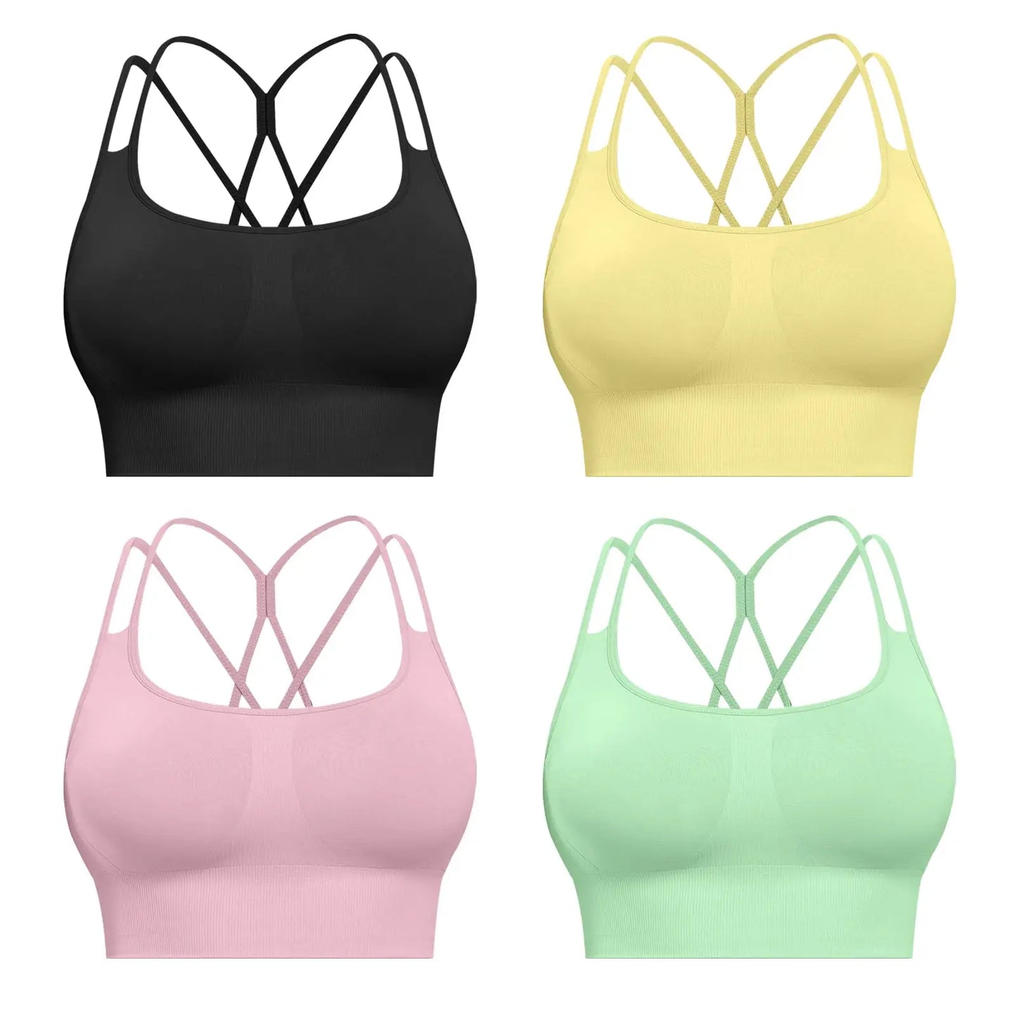 Sports Bras For Women Padded High Support Seamless Racerback