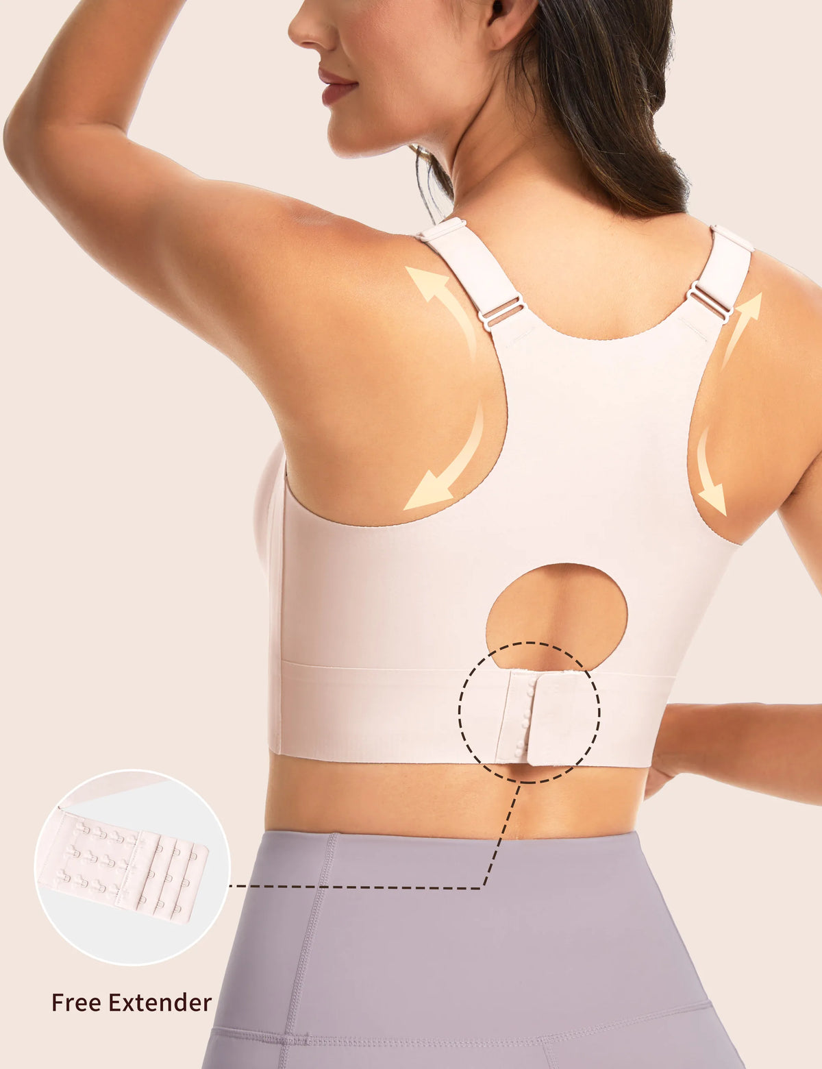 THE GYM PEOPLE Women's Wireless Racerback Seamless Push Up Bra