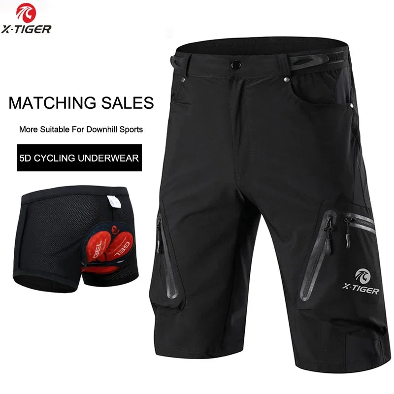 X-TIGER Men's Cycling Shorts With 5D Gel Pad For MTB