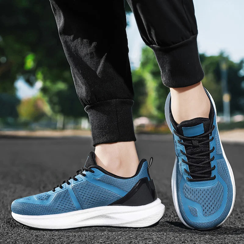 Mens Sports Shoes Outdoor Mesh Casual Breathable Anti Slip Road Running Shoes Shock-absorbing Rebound Fitness Shoes for Men