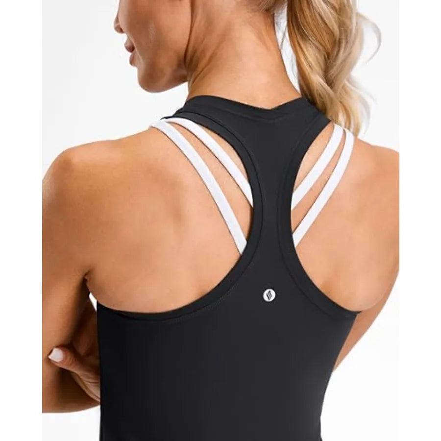 Santiny Womens Workout Tank Top Racerback For Yoga Gym Running