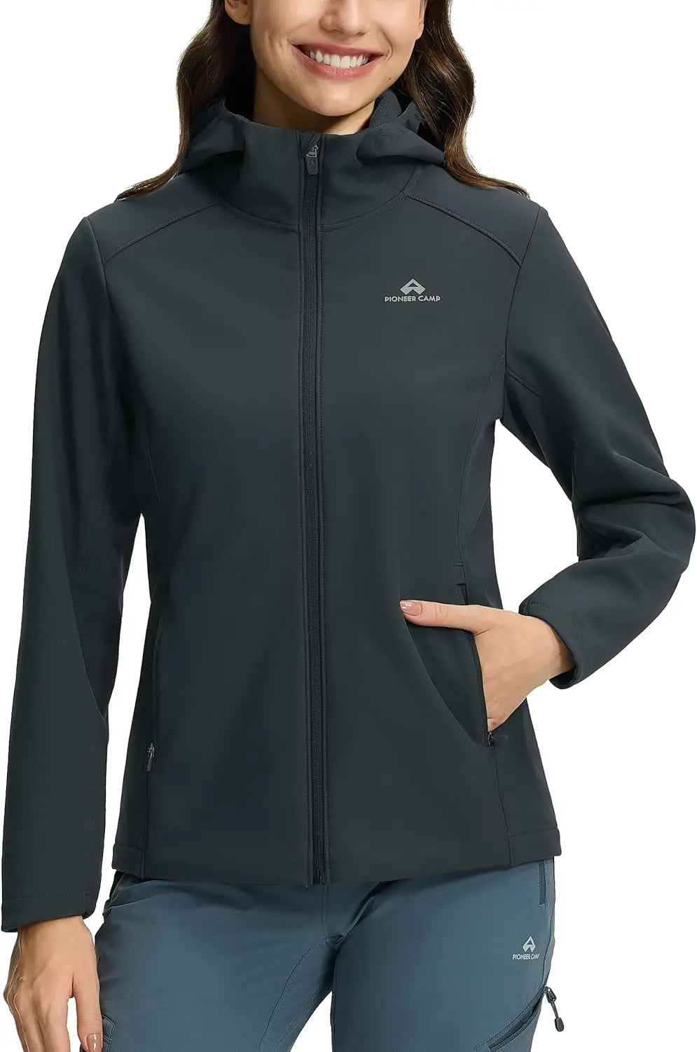 Pioneer Camp Womens Softshell Jacket Fleece Lined Waterproof 30k Hooded