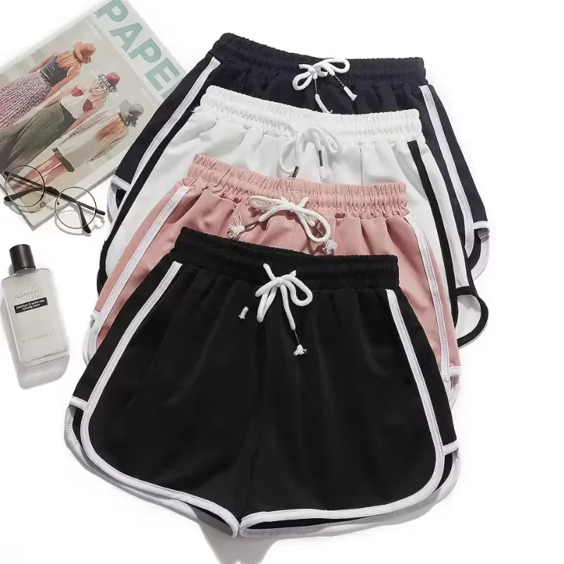 Striped Women's Korean Fashion Sports Shorts Casual Loose Fit