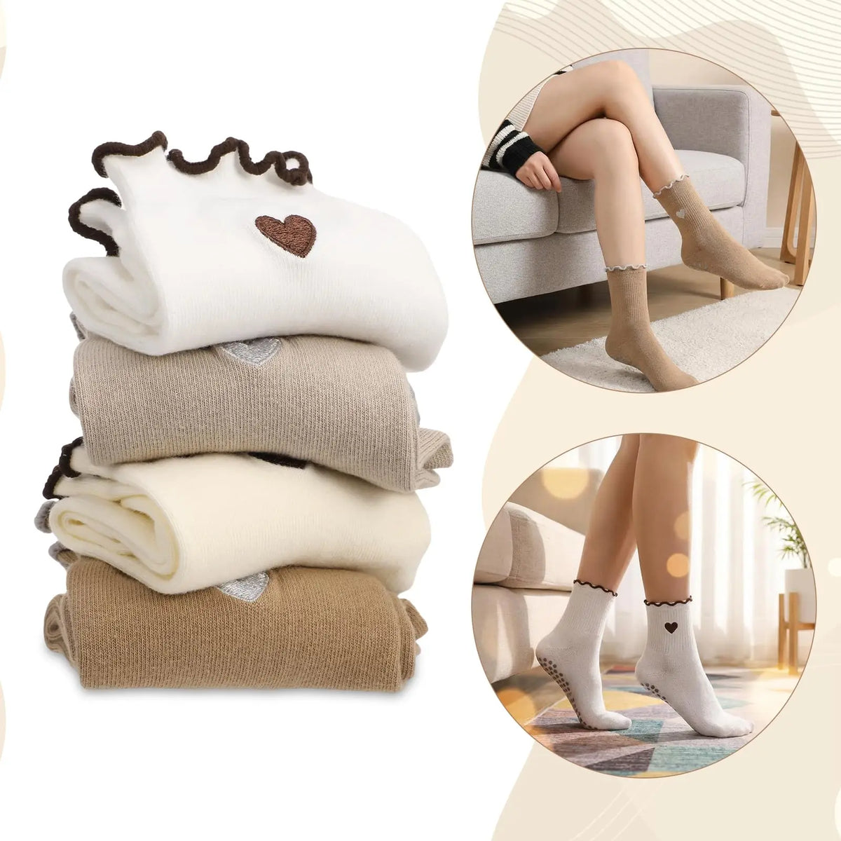 Non-Slip Pilates Grip Socks With Silicone Dots For Yoga Ballet