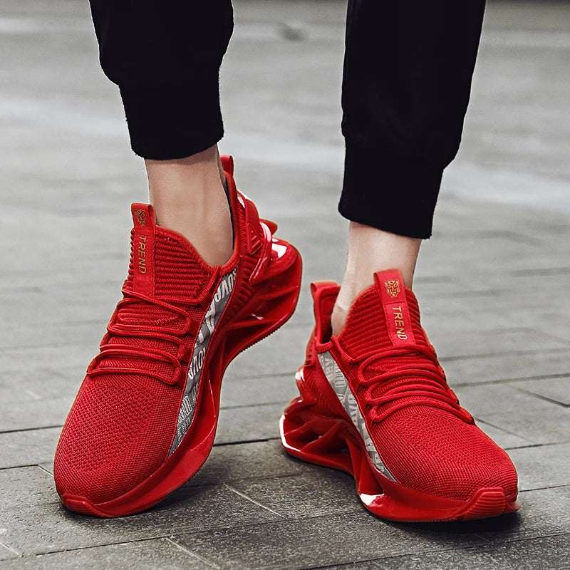 Lexsan Men's Casual Sneakers Breathable Lace-Up Trainer Shoes