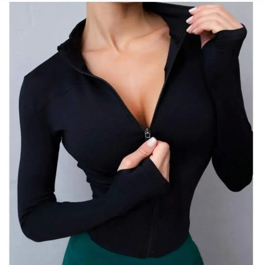 Women's Zip Up Fitness Jacket for Yoga and Running