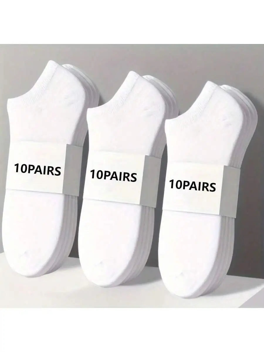 10 Pairs of Thin Socks - Black/white/gray, Ankle Socks for Men and Women, Sweat Absorbing and Soft, Suitable for Daily Wear