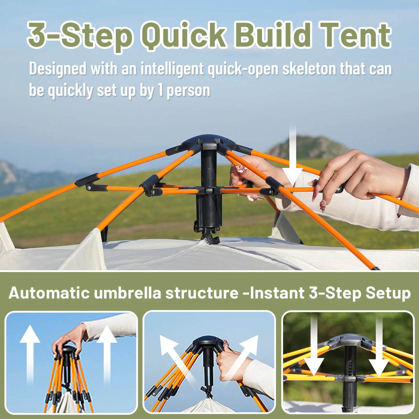 Pakicetus AutoPop Shelter Instant Sun And Rain Tent