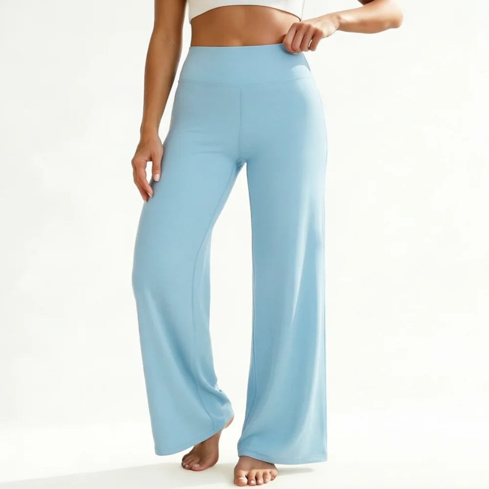 High Waisted Straight Leg Yoga Pants for Women, Naked Feeling Butt Lifting Loose Fit Workout Trousers, Slimming Gym Pants
