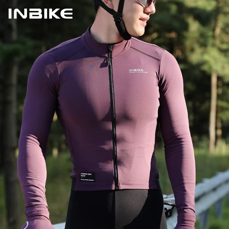 INBIKE Men's Thermal Fleece Long Sleeve Mountain Bike Cycling Jersey