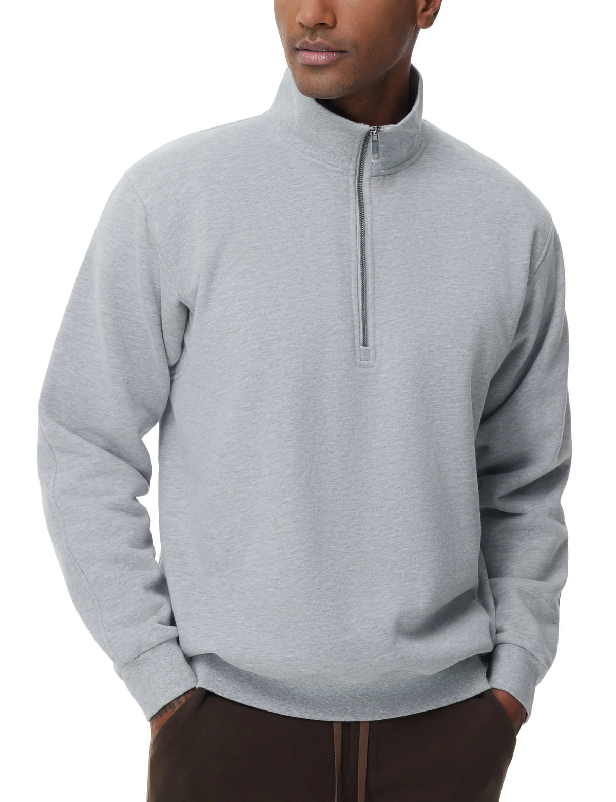 The Gym People Men Midweight Half Zip Fleece Sweatshirt