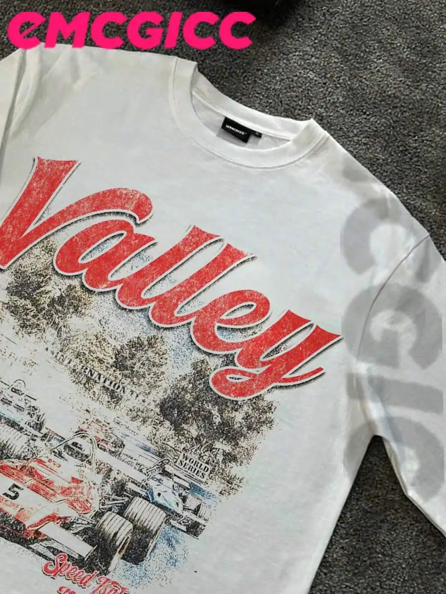 Manfinity Y2K Thin Long Sleeve Cotton Graphic T Shirt Men