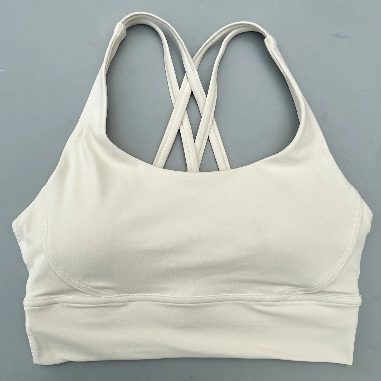 Cross Back Womens Breathable Fitness Bra Top With Chest Pad Nylon