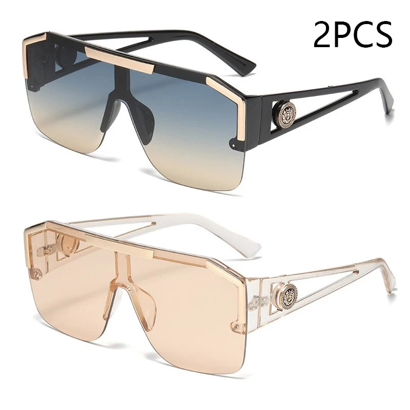 Unisex Oversized Square Sunglasses Gradient UV400 Driving Eyewear