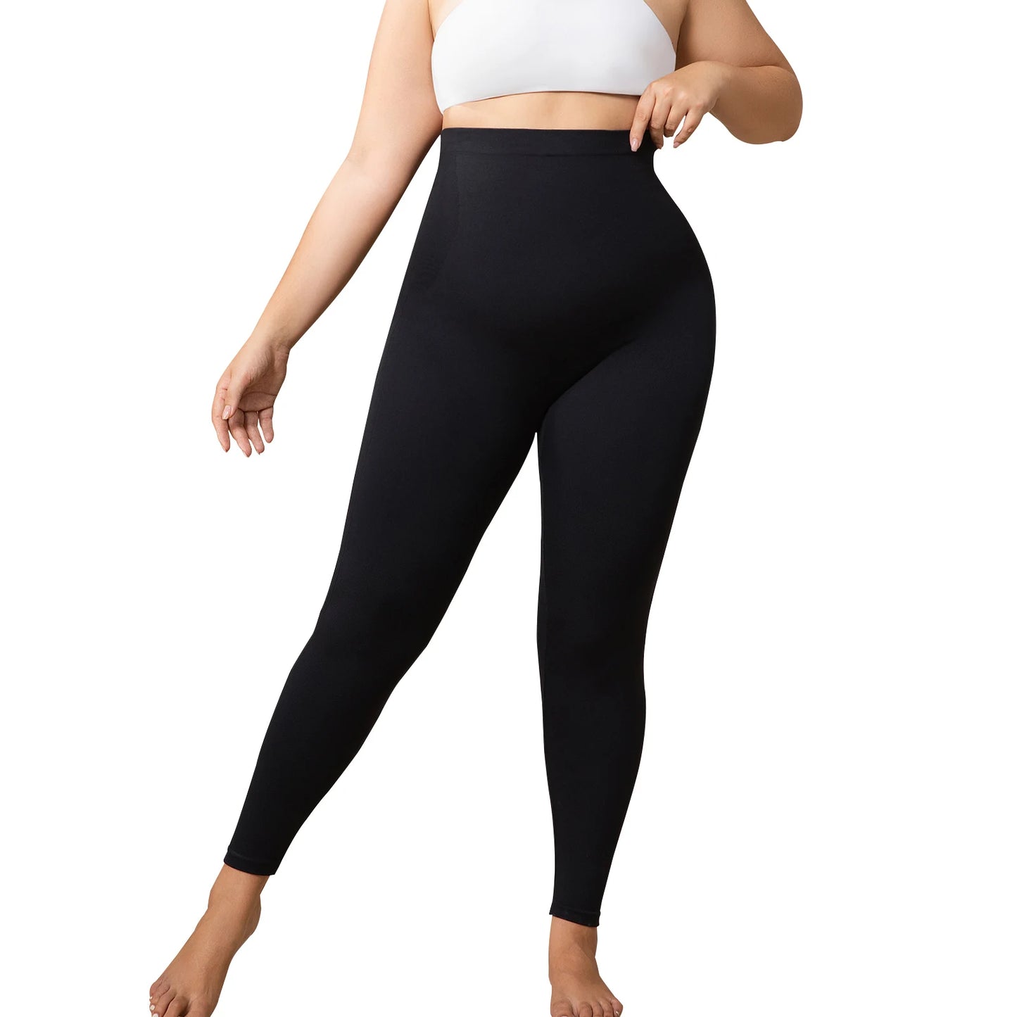 Suprenx Women High Waist Tummy Control Slimming Knit Leggings