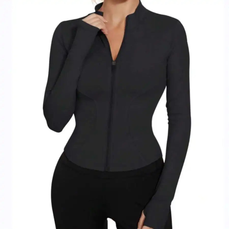 Women's Zip Up Fitness Jacket for Yoga and Running