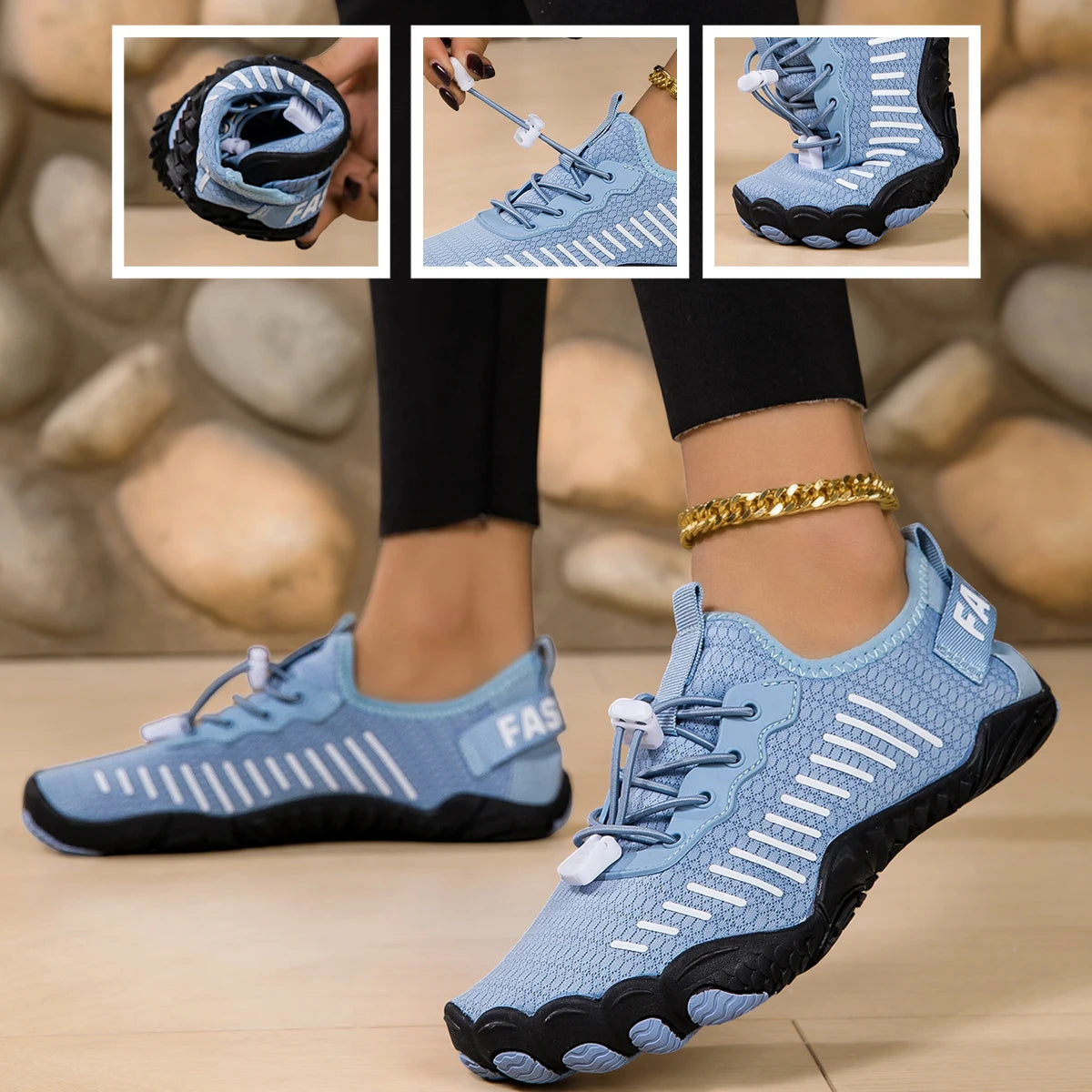 Lightweight Barefoot Aqua Shoes Quick Dry Mesh Non Slip Design
