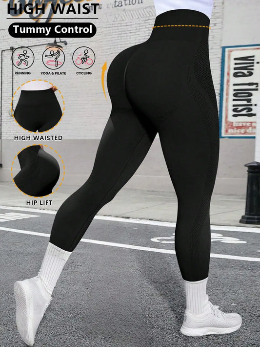 Women High Waist Seamless Stretchy Leggings For Yoga Running