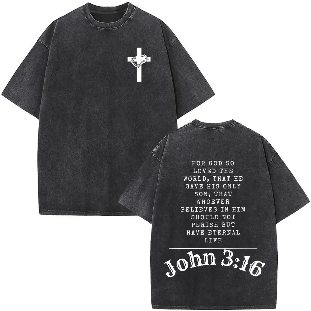 Christian Faith Over Fear Bible Verse T Shirt Men Cotton