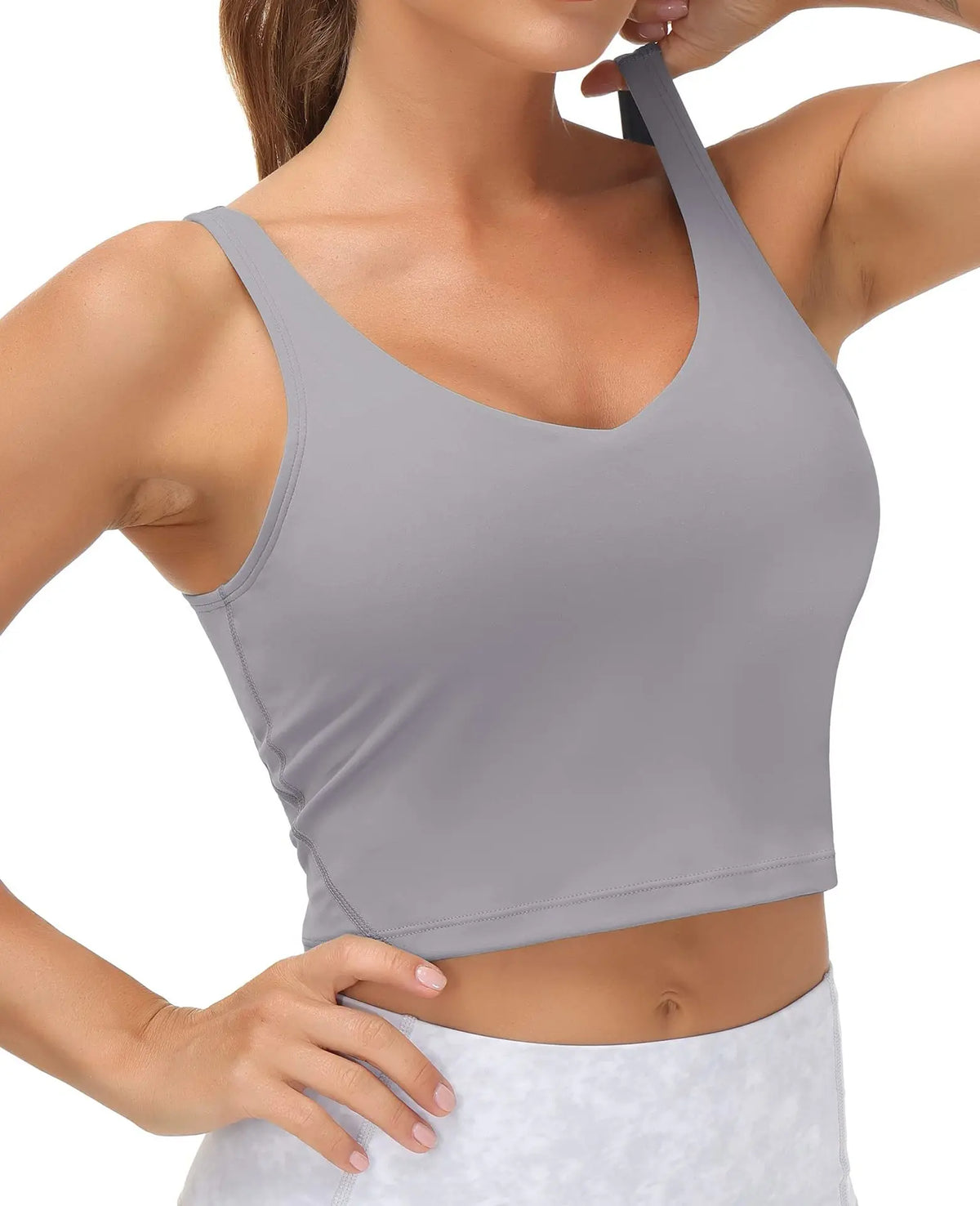 Womens Longline Wirefree Padded Sports Bra for Yoga and Fitness