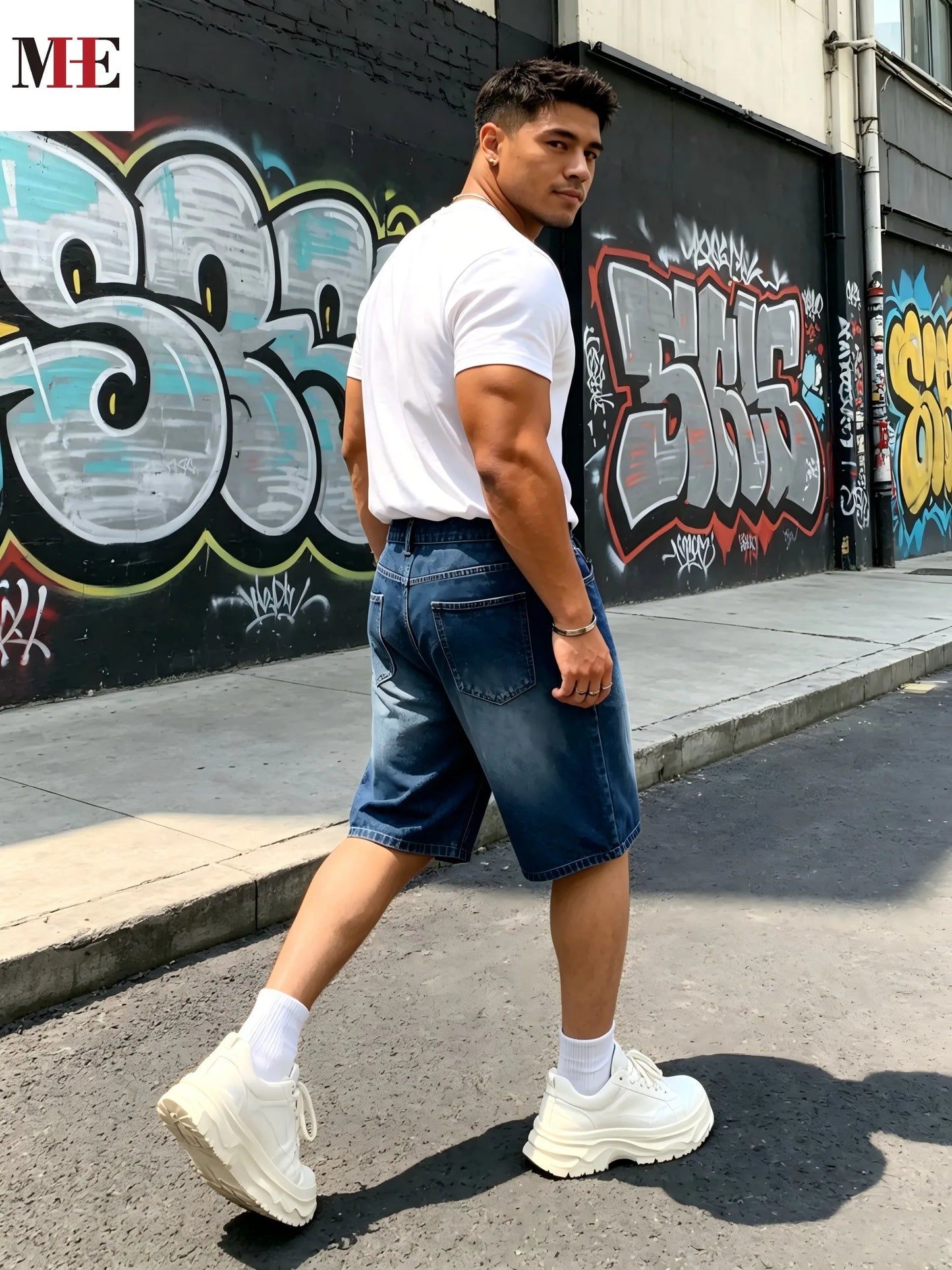 HME Men's Comfort Denim Shorts Durable Fabric And Relaxed Fit