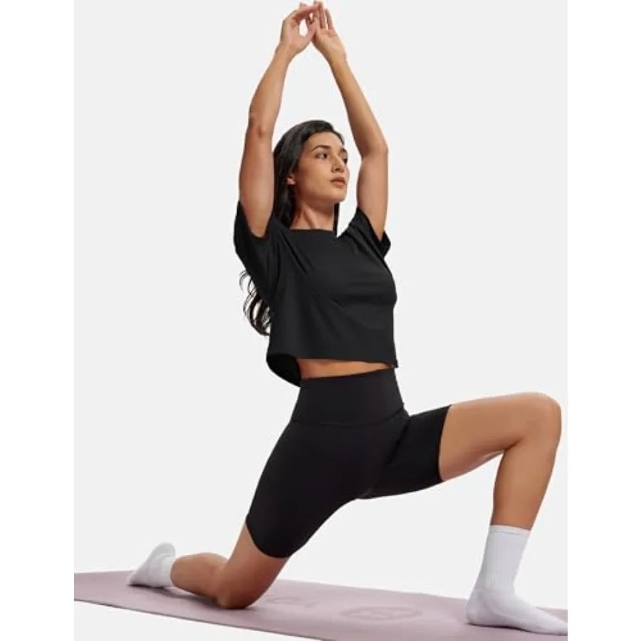 MAGCOMSEN Women's Bamboo Crop Top For Yoga And Workout