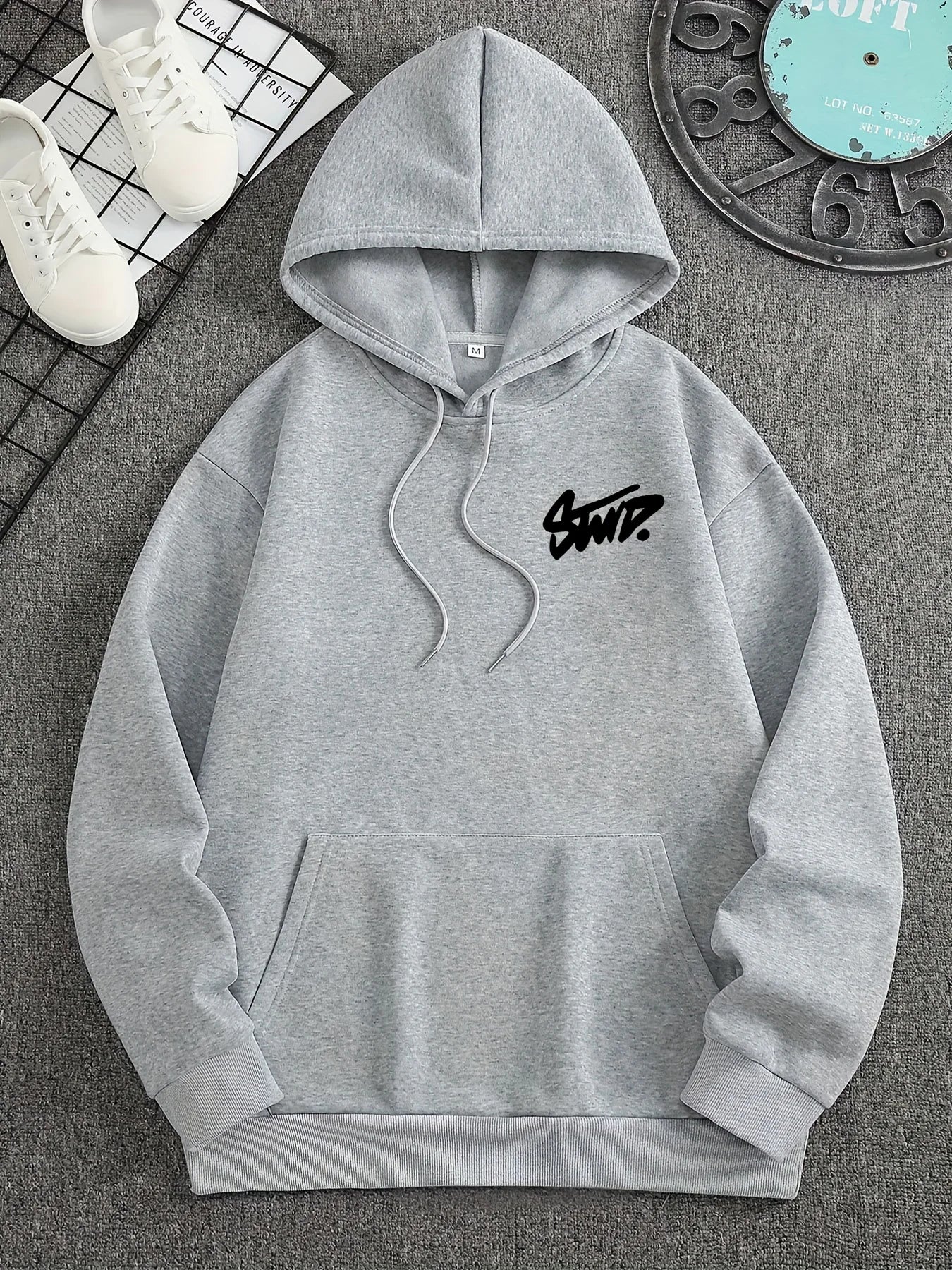 Y2K Casual Hooded Long Sleeve Pullover For Daily Wear