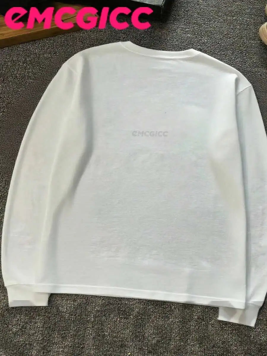 Manfinity Y2K Thin Long Sleeve Cotton Graphic T Shirt Men