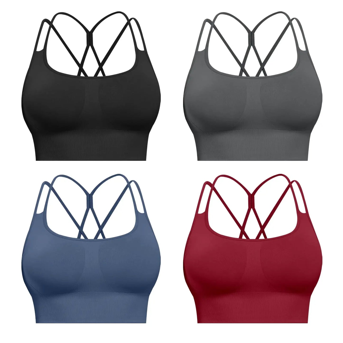 Sports Bras For Women Padded High Support Seamless Racerback