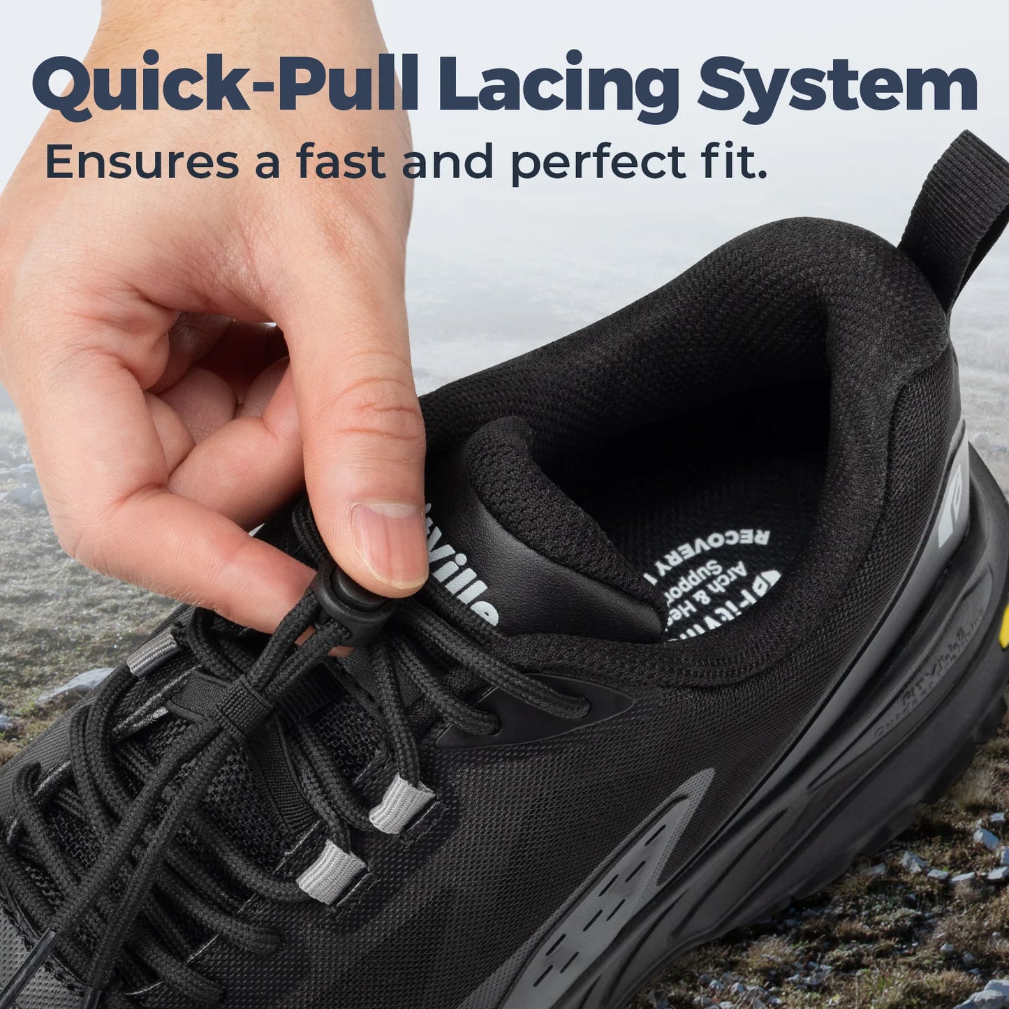Fittington Breathable Mesh Hiking Shoes For Men With Arch Support