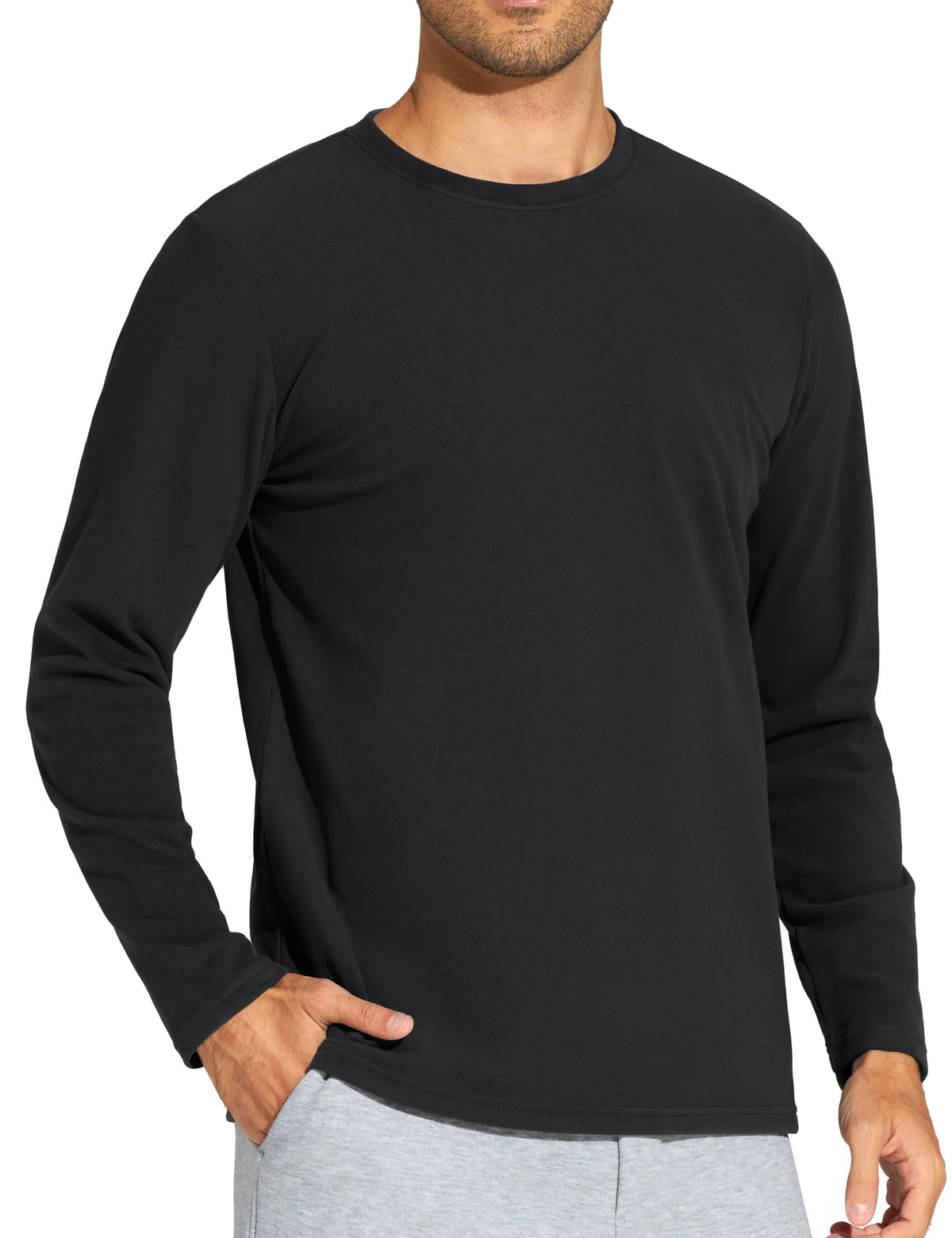 The Gym People Men Long Sleeve Thermal Base Layer Shirt